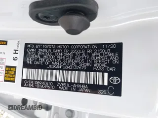 2021 Toyota Prius L Eco with VIN JTDKAMFU6M3137679, listed as a IAAI auction lot 42488129 with 52,414 mi miles and . Bid and sale history available at DreamBid. Image 9.