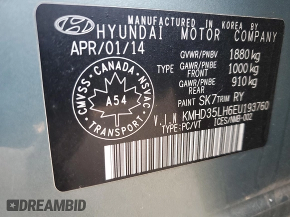 2014 Hyundai Elantra GT GLS with VIN KMHD35LH6EU193760, listed as a Copart auction lot 73748794 with 179,422 mi miles and Clean Title. Bid and sale history available at carsss.com. Image 12.