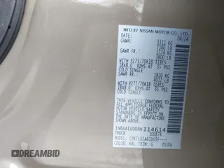 2024 Nissan Titan Pro-4X z VIN 1N6AA1ED0RN114614, wystawiony jako IAAI lot #41548196 z przebiegiem 3 405 mil mil oraz . Historia ofert i sprzedaży dostępna na DreamBid. Obrazek 9.
