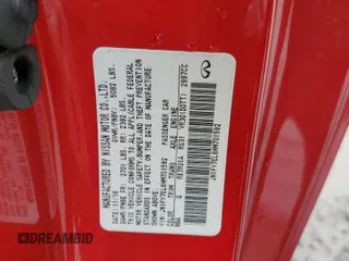 2017 Infiniti Q60 Red Sport 400 with VIN JN1FV7EL6HM701592, listed as a Copart auction lot 81462554 with 63,276 mi miles and Salvage title. Bid and sale history available at DreamBid. Image 12.