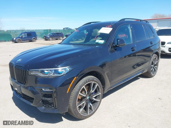 2019 BMW X7 xDrive50i with VIN 5UXCX4C52KLS36334, listed as a IAAI auction lot 42066957 with 43,003 mi miles. Bid and sale history available at carsss.com. Image 2.