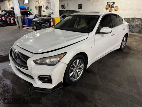 2015 Infiniti Q50 with VIN JN1BV7AR9FM396109, listed as a Copart auction lot 54572095 with 138,477 mi miles and Salvage Title. Bid and sale history available at carsss.com. Image 2.