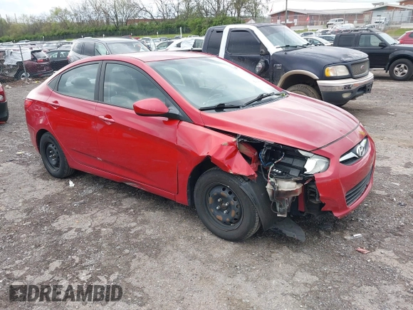 2013 Hyundai Accent GLS with VIN KMHCT4AE7DU420984, listed as a IAAI auction lot 42016902 with 145,166 mi miles and . Bid and sale history available at carsss.com. Image 1.
