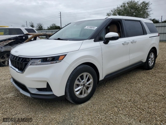 2022 Kia Carnival LXS with VIN KNDNB4H37N6189952, listed as a Copart auction lot 74798054 with 0 mi miles and Non Repairable. Bid and sale history available at carsss.com. Image 1.