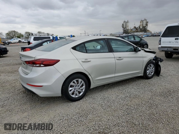 2017 Hyundai Elantra SE with VIN KMHD74LF9HU407819, listed as a Copart auction lot 53100995 with 100,966 mi miles and Salvage title. Bid and sale history available at DreamBid. Image 3.