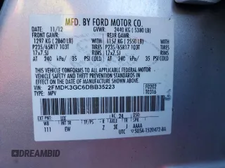 2013 Ford Edge SE with VIN 2FMDK3GC6DBB35223, listed as a Copart auction lot 65051945 with 172,879 mi miles and Salvage title. Bid and sale history available at DreamBid. Image 13.