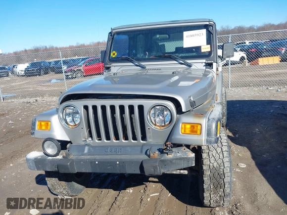 2002 Jeep Wrangler Sport with VIN 1J4FA49SX2P732367, listed as a IAAI auction lot 41805923 with 204,757 mi miles. Bid and sale history available at carsss.com. Image 12.
