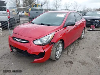 2013 Hyundai Accent GLS with VIN KMHCU4AE7DU461600, listed as a IAAI auction lot 42019159 with 53,452 mi miles. Bid and sale history available at carsss.com. Image 2.