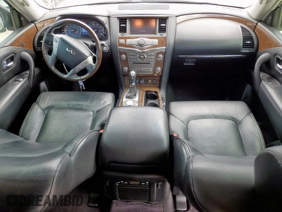 2017 Infiniti QX80 with VIN JN8AZ2NF9H9641338, listed as a Copart auction lot 56565675 with 164,024 mi miles and Salvage title. Bid and sale history available at DreamBid. Image 8.