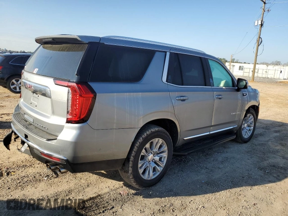 2023 GMC Yukon Denali with VIN 1GKS1DKL1PR274418, listed as a Copart auction lot 48472555 with 23,442 mi miles and Salvage Title. Bid and sale history available at carsss.com. Image 3.
