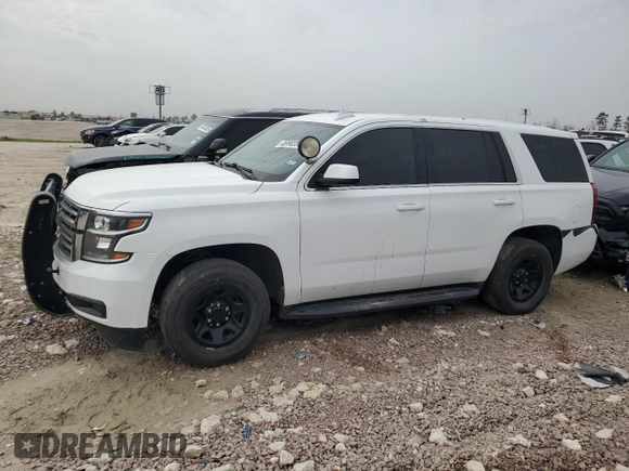 2020 Chevrolet Tahoe Commercial with VIN 1GNLCDEC8LR279090, listed as a Copart auction lot 46990355 with 52,118 mi miles and Salvage title. Bid and sale history available at DreamBid. Image 1.
