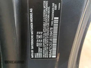 2018 BMW 4 Series 430i with VIN WBA4Z1C57JEC59478, listed as a Copart auction lot 59487625 with 134,601 mi miles and Salvage title. Bid and sale history available at DreamBid. Image 12.