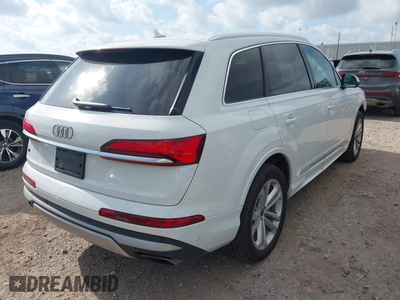2025 Audi Q7 Premium Plus with VIN WA1LVBF78SD016144, listed as a IAAI auction lot 42784229 with 21,547 mi miles and . Bid and sale history available at DreamBid. Image 4.