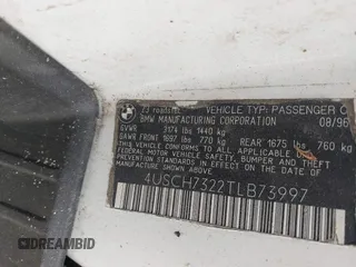 1996 BMW 3 Series Z3 1.9 z VIN 4USCH7322TLB73997, wystawiony jako IAAI lot #41778288 z przebiegiem Nie podano mil oraz . Historia ofert i sprzedaży dostępna na DreamBid. Obrazek 9.
