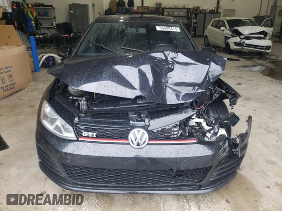 2017 Volkswagen GTI S with VIN 3VW4T7AU6HM015322, listed as a Copart auction lot 58606415 with 104,316 mi miles and Salvage title. Bid and sale history available at DreamBid. Image 5.