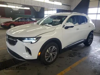 2021 Buick Envision Essence with VIN LRBFZPR4XMD082167, listed as a Copart auction lot 85566334 with 14,566 mi miles and Salvage Title. Bid and sale history available at DreamBid. Image 1.