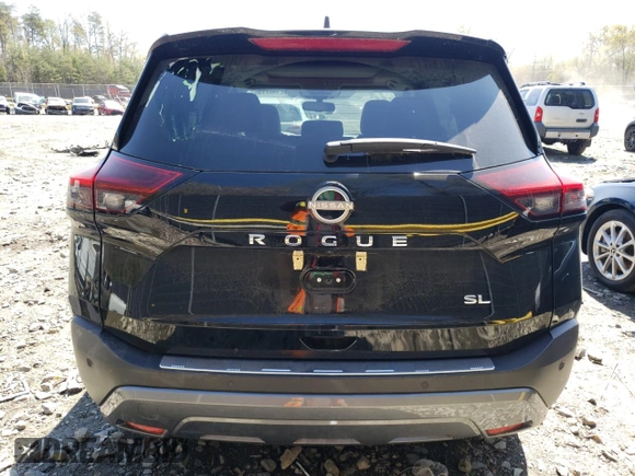 2023 Nissan Rogue SL with VIN 5N1BT3CA9PC794989, listed as a Copart auction lot 52148775 with 14,850 mi miles and Salvage Title. Bid and sale history available at carsss.com. Image 6.