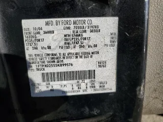 2005 Ford F-150 XLT with VIN 1FTPX02555KB99576, listed as a Copart auction lot 66905914 with 0 mi miles and Salvage Title. Bid and sale history available at carsss.com. Image 14.