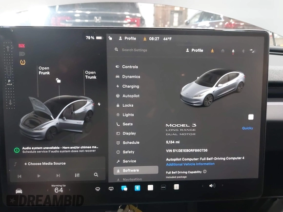 2024 Tesla Model 3 Long Range with VIN 5YJ3E1EB0RF860736, listed as a IAAI auction lot 41966827 with 5,134 mi miles and . Bid and sale history available at DreamBid. Image 19.