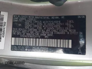 2006 Toyota Sienna CE with VIN 5TDZA23C86S524119, listed as a IAAI auction lot 41979865 with 171,425 mi miles. Bid and sale history available at carsss.com. Image 9.