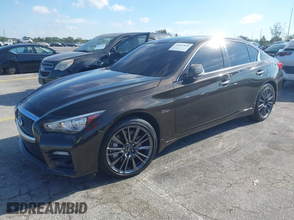 2016 Infiniti Q50 Red Sport 400 with VIN JN1FV7AR4GM451987, listed as a IAAI auction lot 41891826 with 64,931 mi miles and . Bid and sale history available at DreamBid. Image 17.