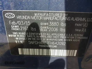 2015 Hyundai Elantra SE z VIN 5NPDH4AE7FH642092, wystawiony jako IAAI lot #42146729 z przebiegiem 119 279 mil mil oraz . Historia ofert i sprzedaży dostępna na DreamBid. Obrazek 9.