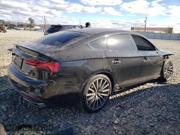 2022 Audi A5 Sportback Premium Plus with VIN WAUCBCF57NA010695, listed as a Copart auction lot 75542543 with 0 mi miles. Bid and sale history available at carsss.com. Image 3.