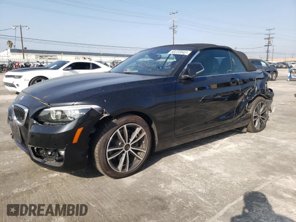 2019 BMW 2 Series 230i with VIN WBA2M7C59K7D34454, listed as a Copart auction lot 68233543 with 21,923 mi miles. Bid and sale history available at carsss.com. Image 1.