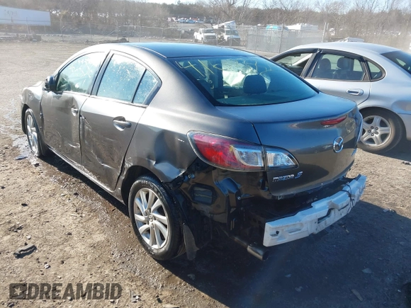 2012 Mazda Mazda3 i Grand Touring with VIN JM1BL1W82C1631267, listed as a IAAI auction lot 41633356 with 158,861 mi miles. Bid and sale history available at carsss.com. Image 3.