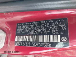 2013 Scion xD z VIN JTKKUPB44D1032769, wystawiony jako IAAI lot #42351736 z przebiegiem Nie podano mil oraz . Historia ofert i sprzedaży dostępna na DreamBid. Obrazek 9.