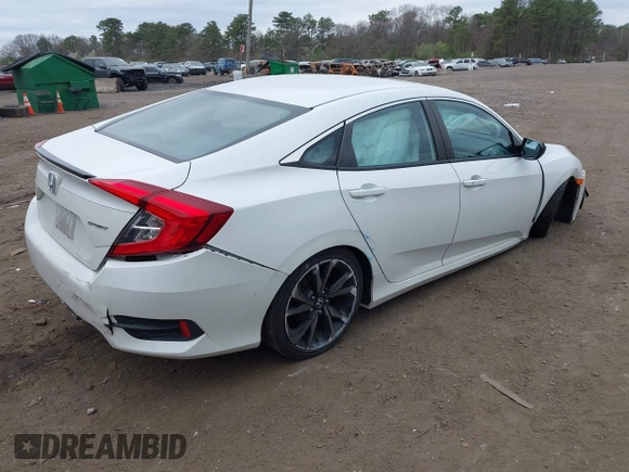 2019 Honda Civic Sedan Sport with VIN 2HGFC2F87KH592488, listed as a IAAI auction lot 42077168 with 44,431 mi miles. Bid and sale history available at carsss.com. Image 4.