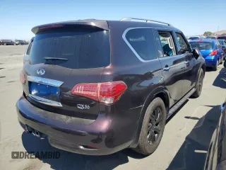 2012 Infiniti QX56 7-passenger with VIN JN8AZ2NE7C9018543, listed as a Copart auction lot 68306864 with 94,309 mi miles and Salvage Title. Bid and sale history available at carsss.com. Image 3.