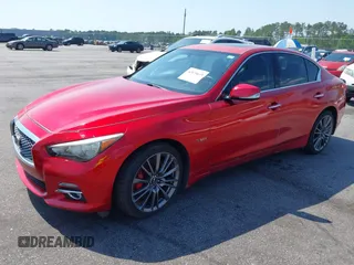 2017 Infiniti Q50 Red Sport 400 with VIN JN1FV7AR3HM870642, listed as a IAAI auction lot 42070635 with 163,848 mi miles. Bid and sale history available at carsss.com. Image 19.