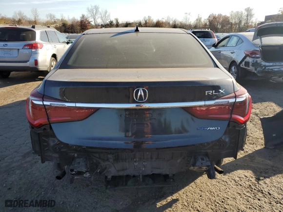 2018 Acura RLX Sport Hybrid w/Advance Pkg with VIN JH4KC2F96JC000410, listed as a Copart auction lot 75607004 with 128,664 mi miles and Salvage Title. Bid and sale history available at carsss.com. Image 6.