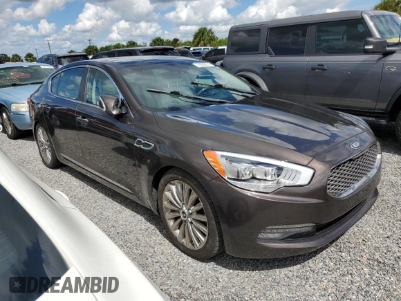 2015 Kia K900 Luxury with VIN KNALW4D48F6017602, listed as a Copart auction lot 74309814 with 0 mi miles and Salvage Title. Bid and sale history available at carsss.com. Image 4.