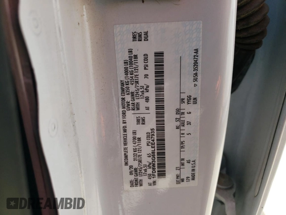 2020 Ford F-350 Lariat z VIN 1FD8W3G68LEE47935, wystawiony jako Copart lot #71659684 z przebiegiem Nie podano mil oraz Szkoda całkowita • Salvage title. Historia ofert i sprzedaży dostępna na DreamBid. Obrazek 12.