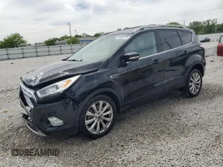 2018 Ford Escape Titanium with VIN 1FMCU9J93JUB80907, listed as a Copart auction lot 55932275 with 102,295 mi miles and Salvage title. Bid and sale history available at DreamBid. Image 1.