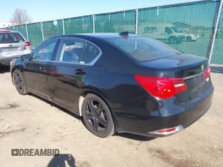 2015 Acura RLX Tech Pkg with VIN JH4KC1F52FC001682, listed as a IAAI auction lot 41823813 with 83,011 mi miles. Bid and sale history available at carsss.com. Image 3.