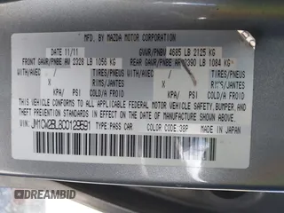 2012 Mazda 5 Sport with VIN JM1CW2BL8C0129591, listed as a IAAI auction lot 42513037 with 177,206 mi miles and . Bid and sale history available at DreamBid. Image 9.