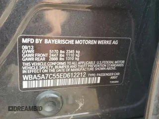 2014 BMW 5 Series 528i xDrive with VIN WBA5A7C55ED612212, listed as a Copart auction lot 60968555 with 196,653 mi miles and Salvage title. Bid and sale history available at DreamBid. Image 12.