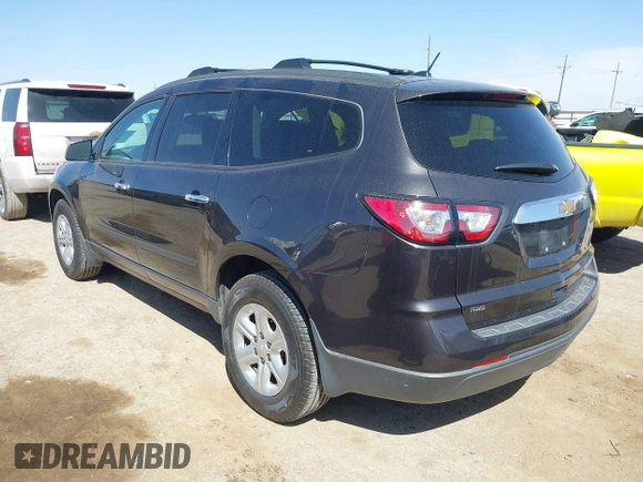 2015 Chevrolet Traverse LS z VIN 1GNKVFED7FJ203566, wystawiony jako IAAI lot #41783373 z przebiegiem 147 309 mil mil oraz . Historia ofert i sprzedaży dostępna na DreamBid. Obrazek 3.