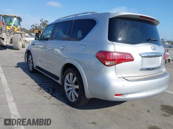 2012 Infiniti QX56 7-passenger with VIN JN8AZ2NF9C9517238, listed as a IAAI auction lot 42040522 with 165,088 mi miles. Bid and sale history available at carsss.com. Image 3.
