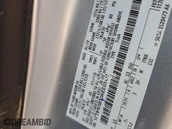 2019 Ford F-350 XL with VIN 1FT8W3BT3KEE03423, listed as a Copart auction lot 55138845 with Not provided miles and Salvage title. Bid and sale history available at DreamBid. Image 12.