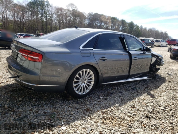 2015 Audi A8 3.0T with VIN WAU3GAFD3FN027632, listed as a Copart auction lot 49260355 with 97,076 mi miles and Salvage Title. Bid and sale history available at DreamBid. Image 3.