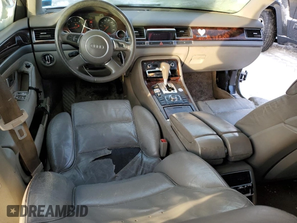 2004 Audi A8 L with VIN WAUML44E54N000619, listed as a Copart auction lot 42186195 with 174,331 mi miles and Salvage Title. Bid and sale history available at carsss.com. Image 8.