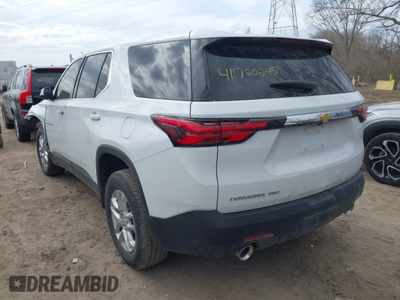 2023 Chevrolet Traverse LS with VIN 1GNEVLKW6PJ258657, listed as a IAAI auction lot 41720245 with 16,643 mi miles. Bid and sale history available at carsss.com. Image 3.