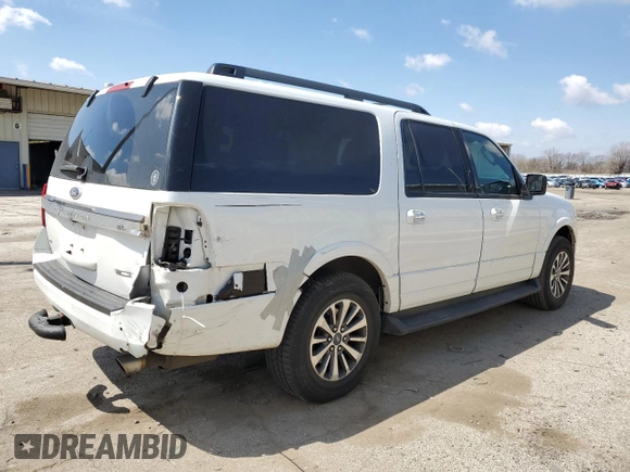 2015 Ford Expedition Max XLT with VIN 1FMJK1JT0FEF05539, listed as a Copart auction lot 52715595 with 142,852 mi miles and Salvage title. Bid and sale history available at DreamBid. Image 3.