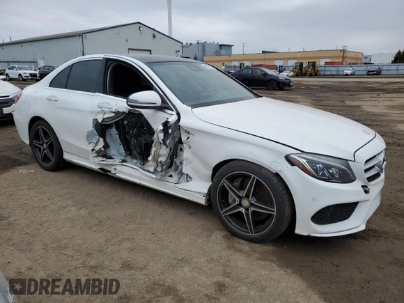 2017 Mercedes-Benz C 300 with VIN 55SWF4KB0HU207207, listed as a Copart auction lot 49957165 with 128,013 mi miles and Salvage title. Bid and sale history available at DreamBid. Image 4.
