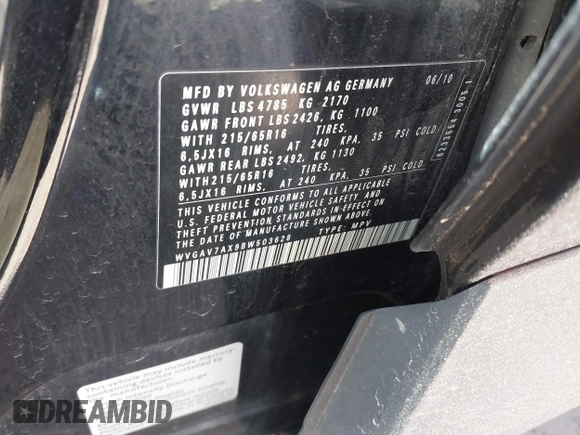 2011 Volkswagen Tiguan S z VIN WVGAV7AX9BW503628, wystawiony jako IAAI lot #41865959 z przebiegiem 121 863 mil mil oraz . Historia ofert i sprzedaży dostępna na DreamBid. Obrazek 9.