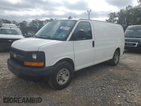 2016 Chevrolet Express Cargo Van with VIN 1GCWGAFG5G1286559, listed as a Copart auction lot 47315335 with 143,436 mi miles and Clean Title. Bid and sale history available at carsss.com. Image 1.